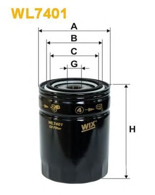 WIX FILTERS wl7401 -  Фильтр масляный двигателя
